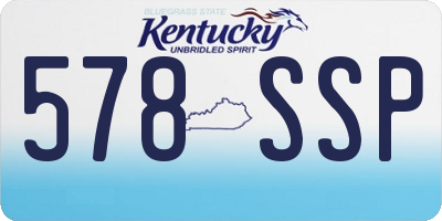 KY license plate 578SSP