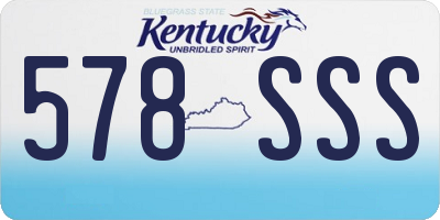 KY license plate 578SSS