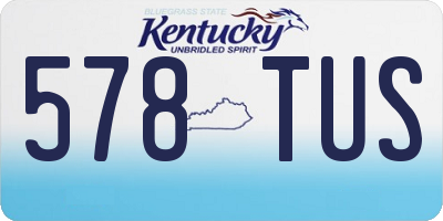 KY license plate 578TUS