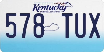 KY license plate 578TUX