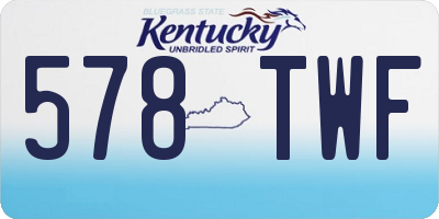 KY license plate 578TWF