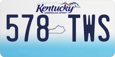 KY license plate 578TWS
