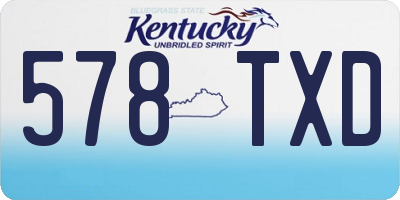 KY license plate 578TXD