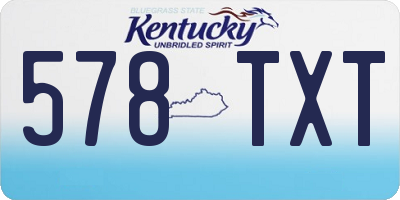 KY license plate 578TXT