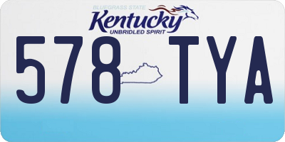 KY license plate 578TYA
