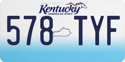 KY license plate 578TYF
