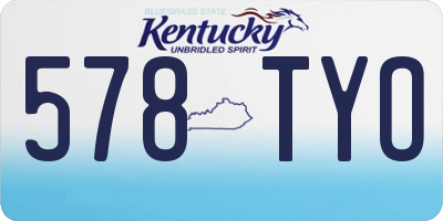KY license plate 578TYO