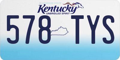 KY license plate 578TYS
