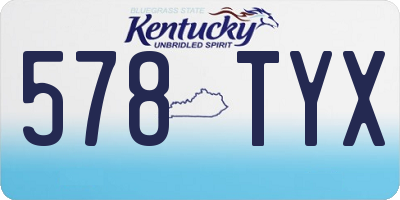 KY license plate 578TYX