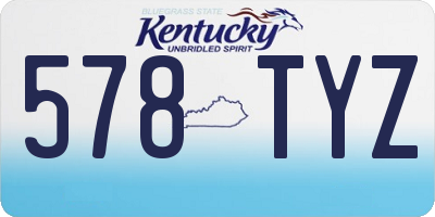 KY license plate 578TYZ