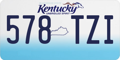 KY license plate 578TZI