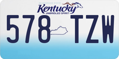 KY license plate 578TZW
