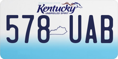 KY license plate 578UAB