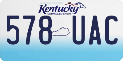 KY license plate 578UAC