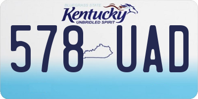 KY license plate 578UAD