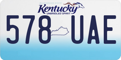 KY license plate 578UAE