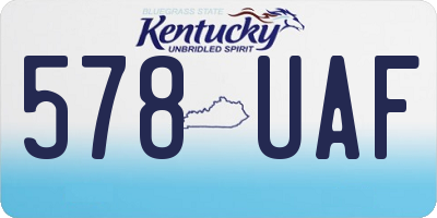 KY license plate 578UAF