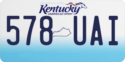 KY license plate 578UAI
