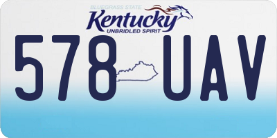 KY license plate 578UAV