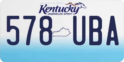 KY license plate 578UBA