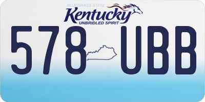 KY license plate 578UBB