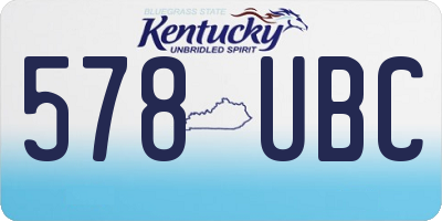 KY license plate 578UBC