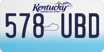 KY license plate 578UBD