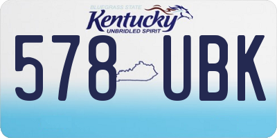 KY license plate 578UBK