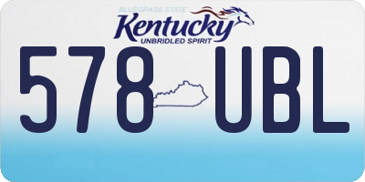 KY license plate 578UBL