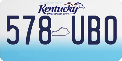 KY license plate 578UBO