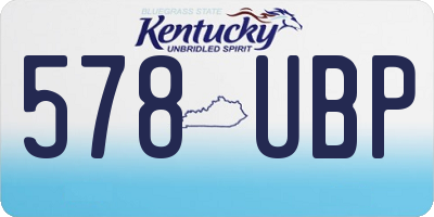 KY license plate 578UBP