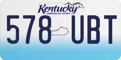 KY license plate 578UBT