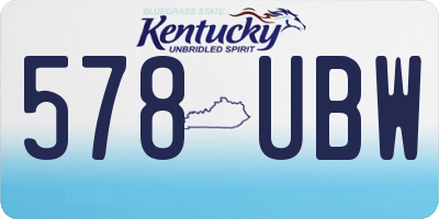 KY license plate 578UBW