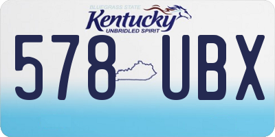 KY license plate 578UBX