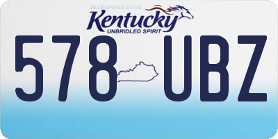 KY license plate 578UBZ