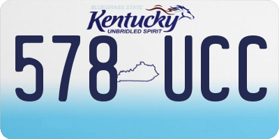 KY license plate 578UCC