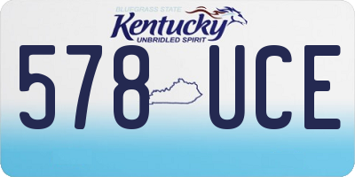 KY license plate 578UCE