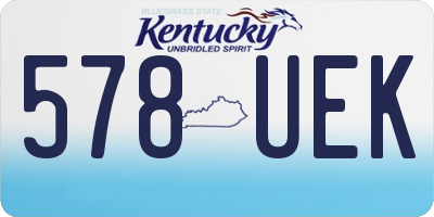KY license plate 578UEK