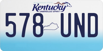 KY license plate 578UND
