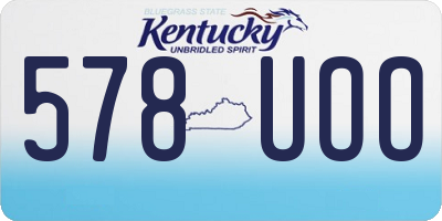 KY license plate 578UOO