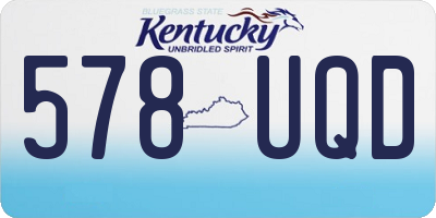 KY license plate 578UQD