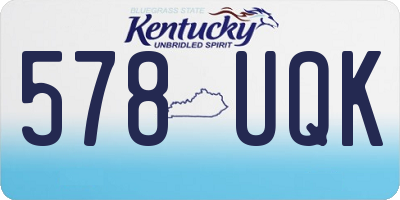 KY license plate 578UQK