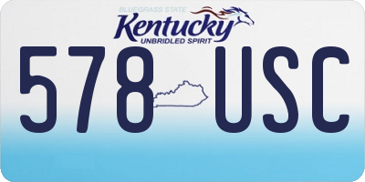 KY license plate 578USC