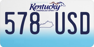 KY license plate 578USD