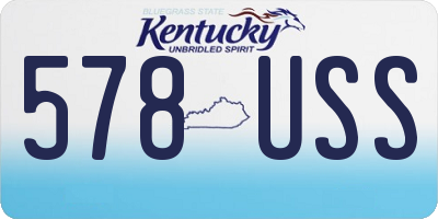 KY license plate 578USS