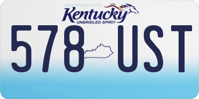 KY license plate 578UST
