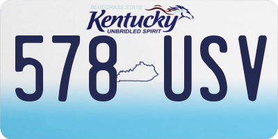 KY license plate 578USV