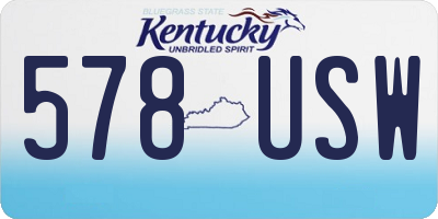 KY license plate 578USW