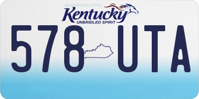 KY license plate 578UTA