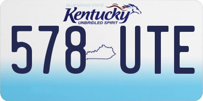 KY license plate 578UTE